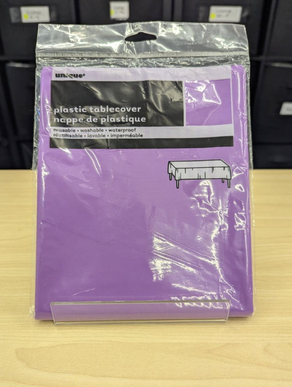 Neon Purple Rectangle Plastic Table Cover, 54x108