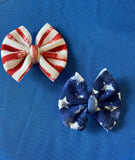 4th of July Mini Clip On Bows, 2ct