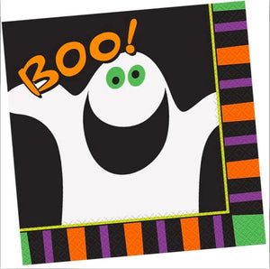 Halloween Pumpkin Boo Beverage Napkins, 24 ct