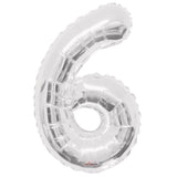 34" Silver Number 6 Foil Balloon