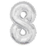 34" Silver Number 8 Foil Balloon