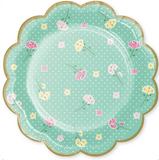 7" Floral Tea Party Assorted Dessert Plates, 8ct