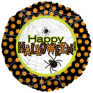 18" Halloween Spiders & Dots Foil Balloon