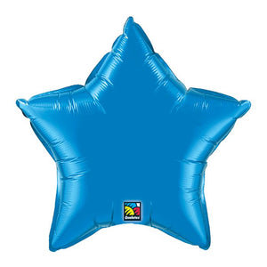 20" Sapphire Blue Star Foil Balloon.,..;.