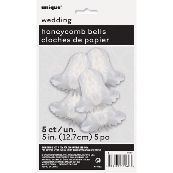 White Honeycomb Bells Decorations, 5