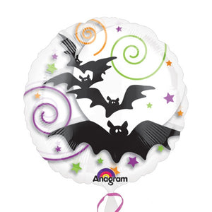 Halloween 18" Magicolor Spooky Bats Swirls Clear Foil Balloon