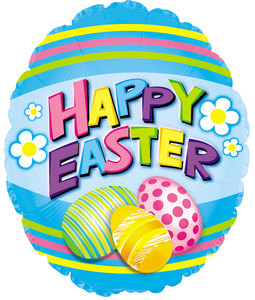 18" Happy Easter Egg Shape Foil Balloon