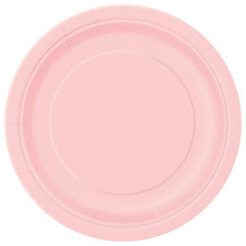 Pastel Pink Solid Round 7" Dessert Plates, 8ct