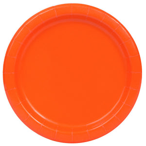 Pumpkin Orange Solid Round 7" Dessert Plates, 8ct