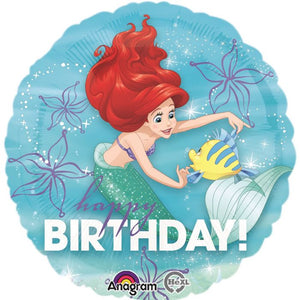 18" Little Mermaid B'day Foil Balloon