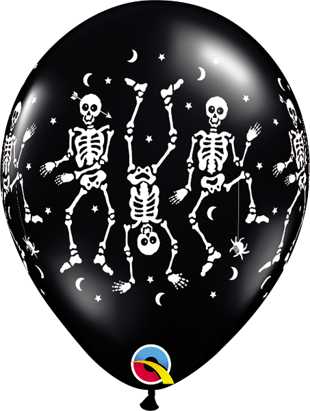 Spooky Onyx Black with Dancing Skeletons Halloween 11