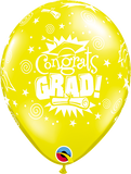 11" Yellow Congrats Grad Latex Balloon Jewel...