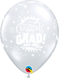 11" Clear Congrats Grad Latex Balloon Jewel...