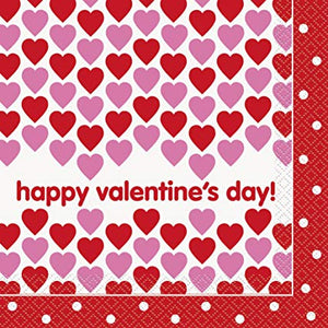 "Happy Valentine Hearts" Luncheon Napkins, 16ct