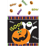 Halloween Pumpkin Boo Plastic Table Cover, 54" x 84"