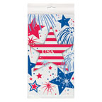 4th of July USA Fireworks Rectangular Plastic Table Cover, 54" x 84"
