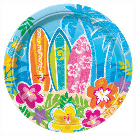 7" Hula Beach Party Round Dessert Plates, 8ct.