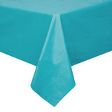 Caribbean Teal Blue Rectangular Plastic Table Cover, 54" x 108".;.