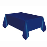 Navy Blue Rectangular Plastic Table Cover, 54" x 108".;.