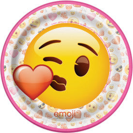 "Emoji Valentine's Day" Round 7" Dessert Plates, 8ct