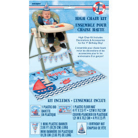 Little Sailor Nautical First Birthday High Chair Decorating Kit