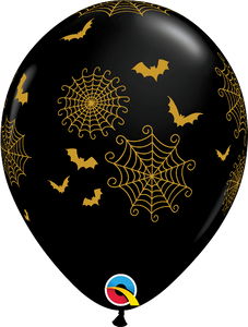 Halloween Spider-Webs & Bats 11" Latex Balloon
