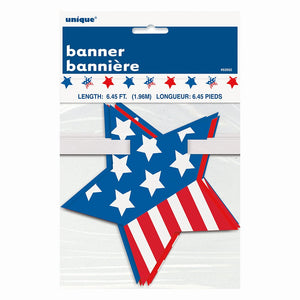 4th of July, 6.45ft Paper Cutout Stars & Stripes Garland