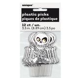 Skeleton Plastic Cupcake Toppers, 3.5", 12ct