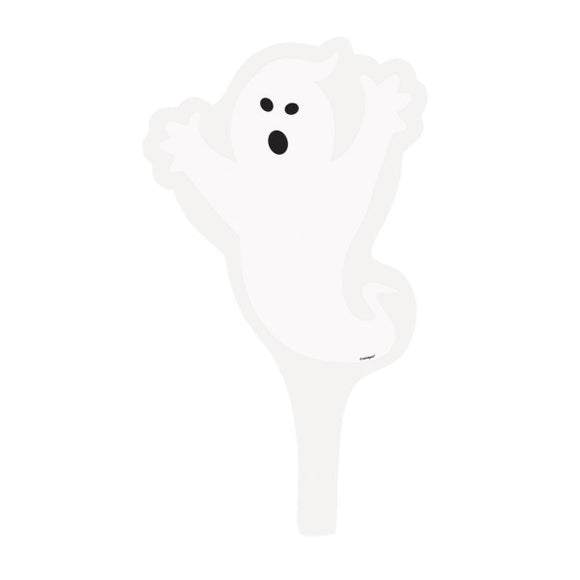 Halloween Ghost Plastic Cupcake Toppers, 3.5