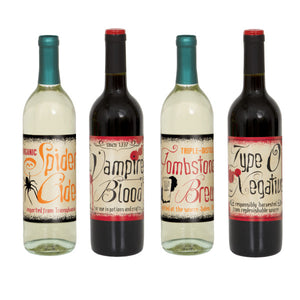 Vintage Halloween Wine Bottle Labels, 4ct