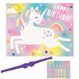 Unicorn Party Game for 16, Pin the Horn