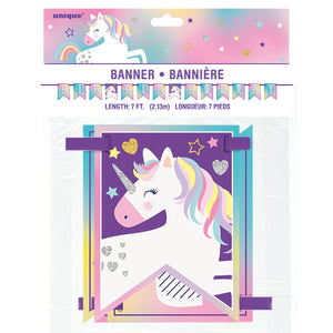 Unicorn Party Pennant Banner, 7 ft