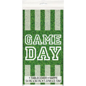 "Game Day" Football Rectangular Plastic Table Cover, 54"x84"