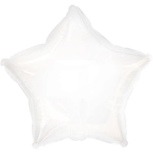 18" White Star Foil Balloon.,.,.,