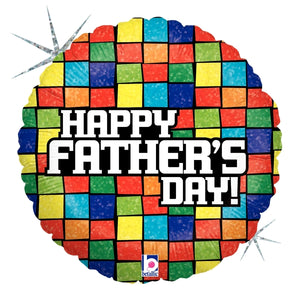 18" Holographic Mosaic Happy Father's Day Balloon