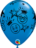 Blue Grad Emoji Latex Balloon