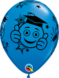 Blue Grad Emoji Latex Balloon