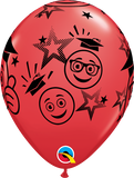 Red Grad Emoji Latex Balloon