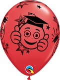 Red Grad Emoji Latex Balloon