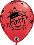 Red Grad Emoji Latex Balloon