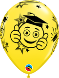 Yellow Grad Emoji Latex Balloon