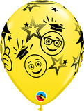 Yellow Grad Emoji Latex Balloon
