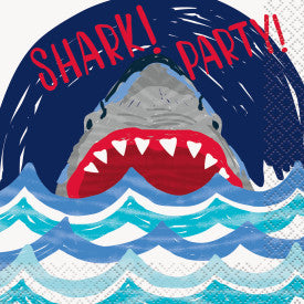 Shark Party Beverage Napkins, 16 ct.