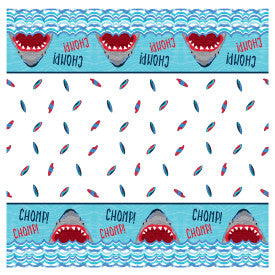 Shark Party Rectangular Plastic Table Cover, 54"x84"