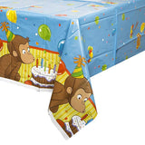 Curious George Rectangular Plastic Table Cover, 54" x 84"