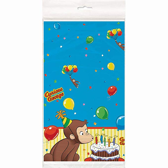 Curious George Rectangular Plastic Table Cover, 54