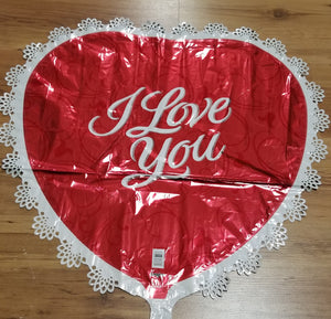 23" 'I Love You' Lace Heart-Shaped Foil Balloon