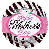 18" Mom's Day Zebra Pink Foil Balloon