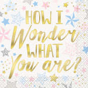 "How I Wonder" Twinkle Twinkle Little Star Beverage Napkins, 16 ct. .;.