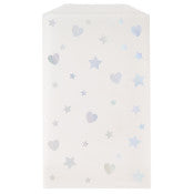 Iridescent Hearts and Stars Glassine Treat Bags, 8ct .;.